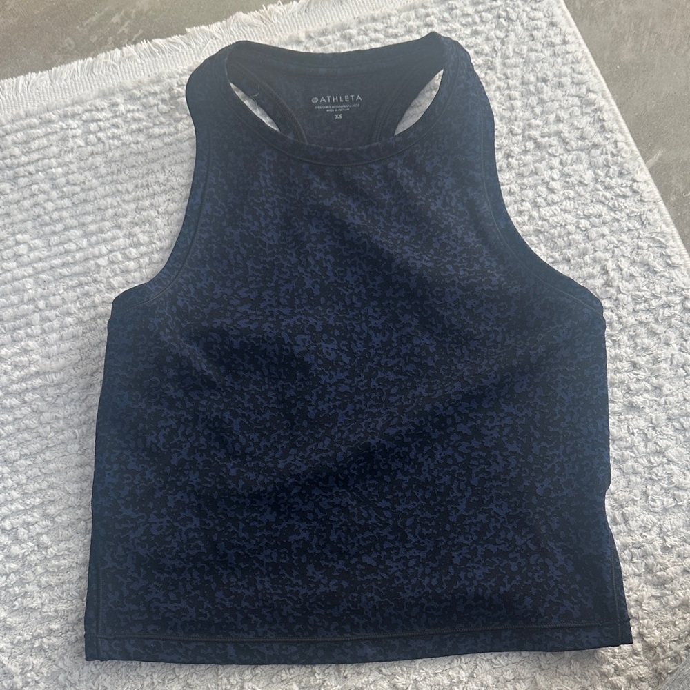 Athleta Dark Navy Print Racerback Tank